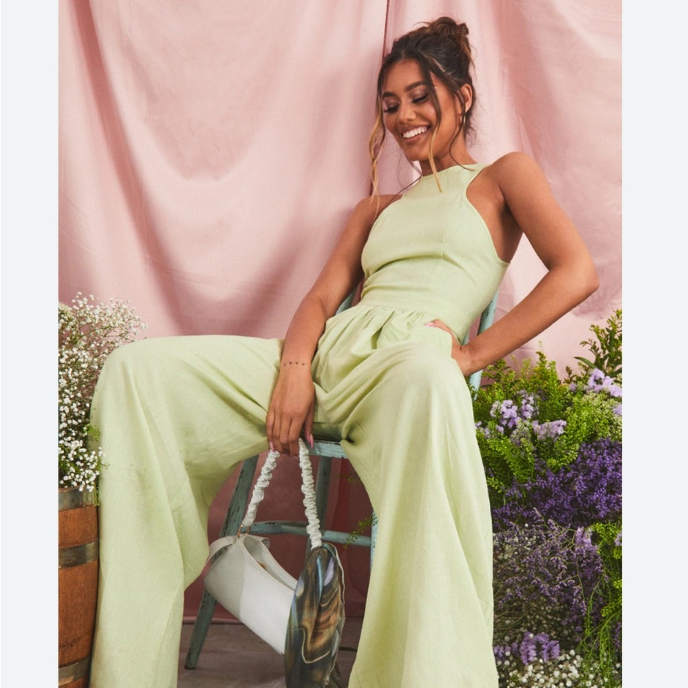 PrettyLittleThing Mint Wide Leg Jumpsuit